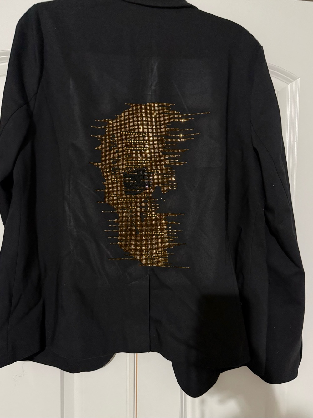 Unisex Black blazer with Gold Skull Detail
